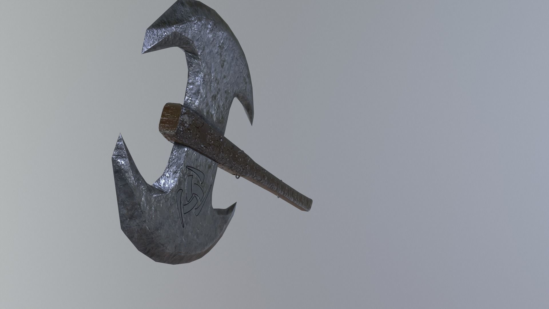 War Axe v1 Low-poly 3D model_4