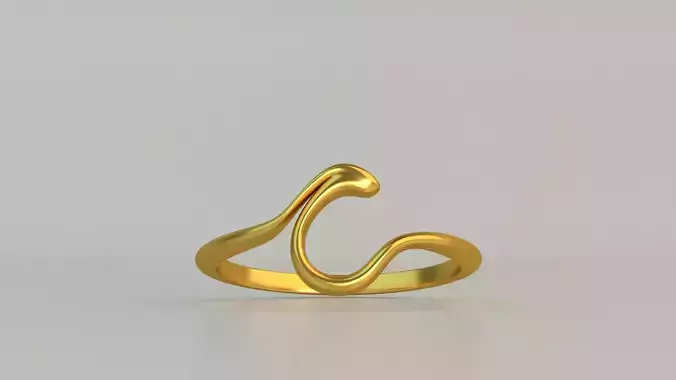 Ring C gold with wave design