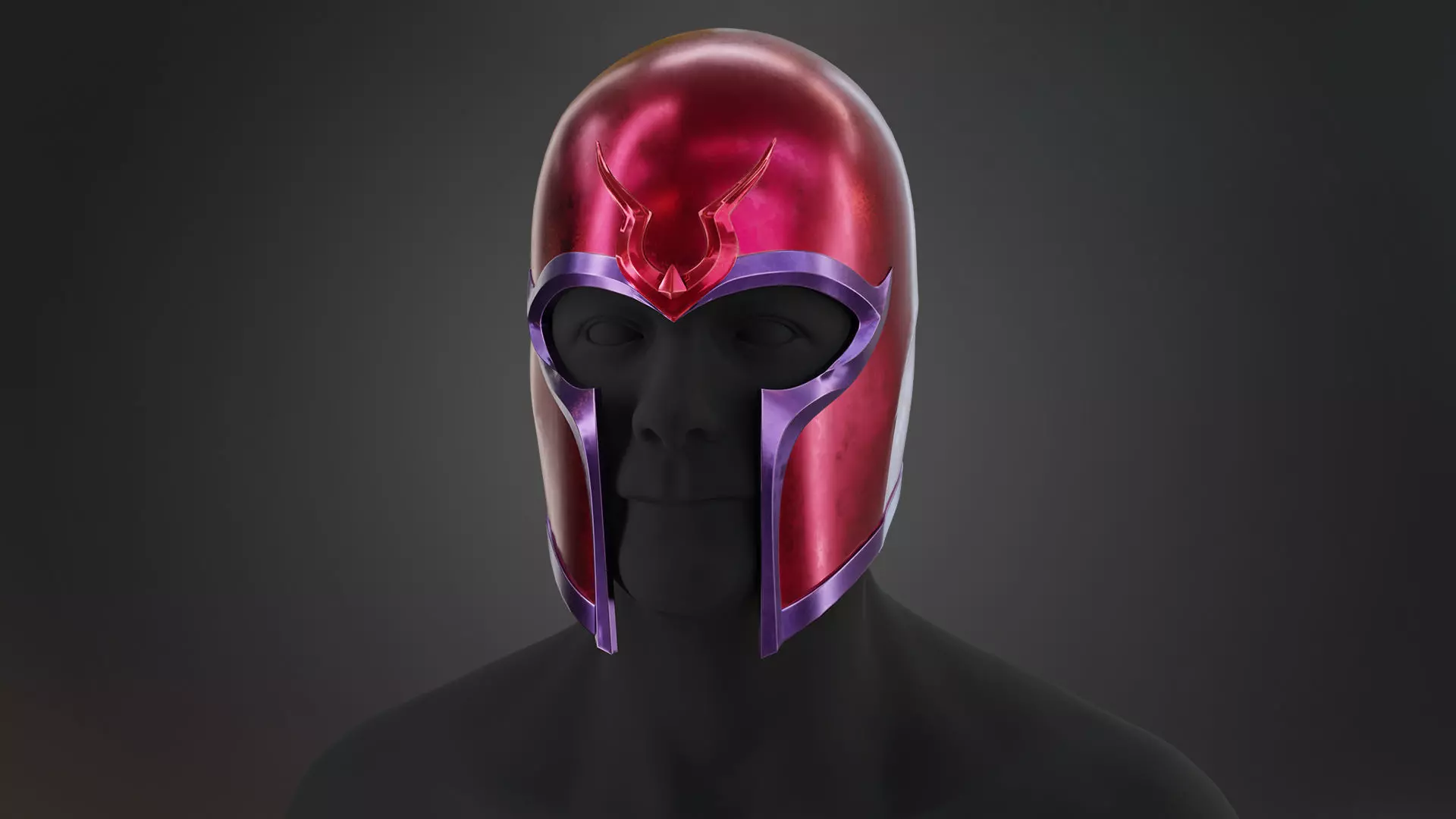 Magneto Helmet Low-poly 3D model_0