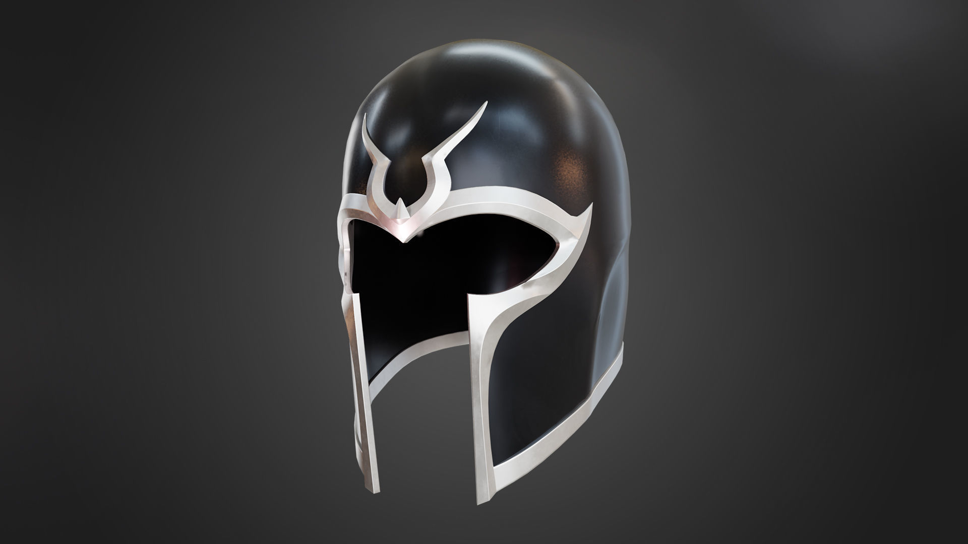Magneto Helmet Low-poly 3D model_4