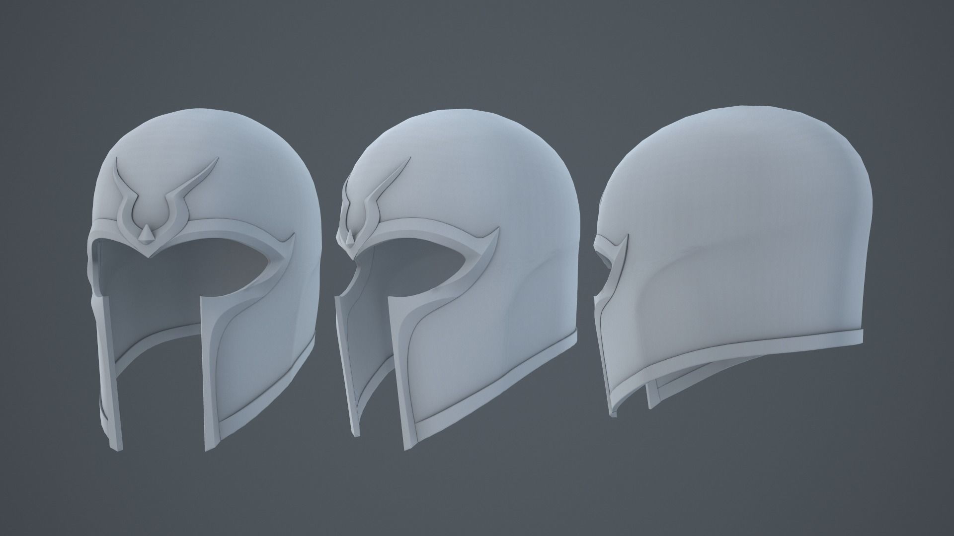 Magneto Helmet Low-poly 3D model_8