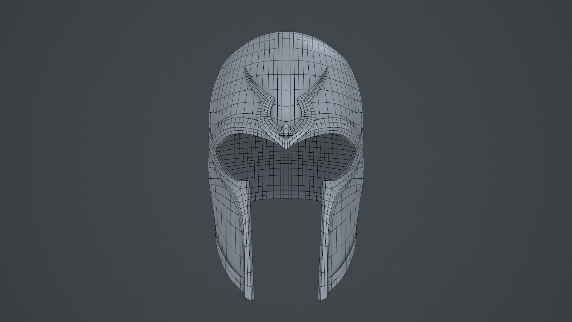 Magneto Helmet Low-poly 3D model_9