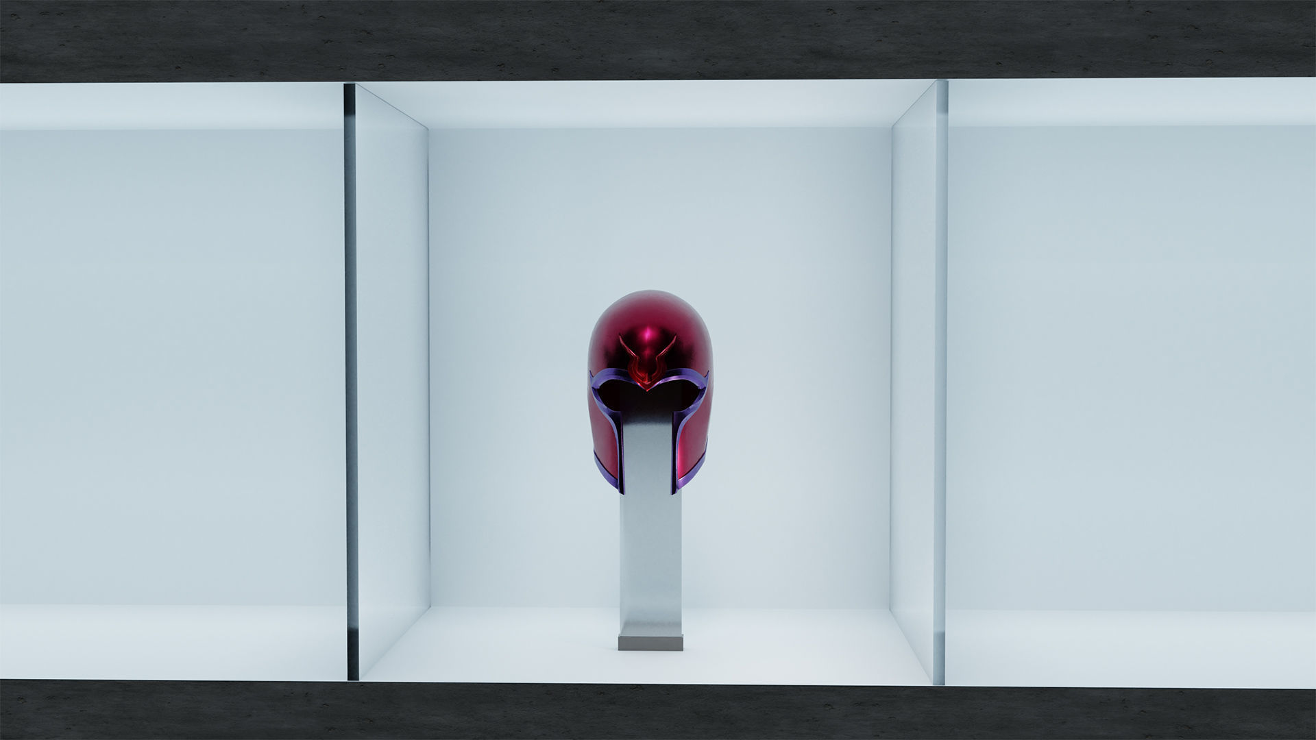 Magneto Helmet Low-poly 3D model_1