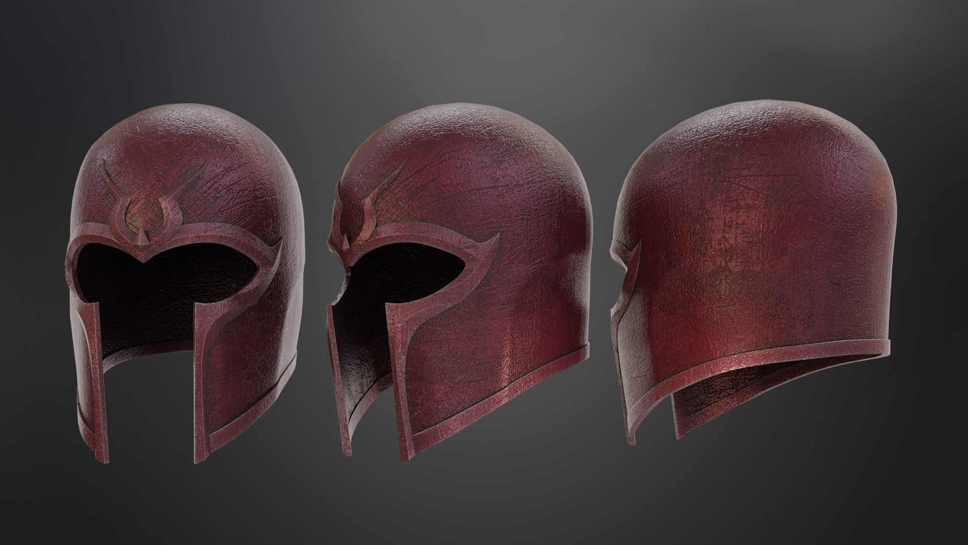 Magneto Helmet Low-poly 3D model_7