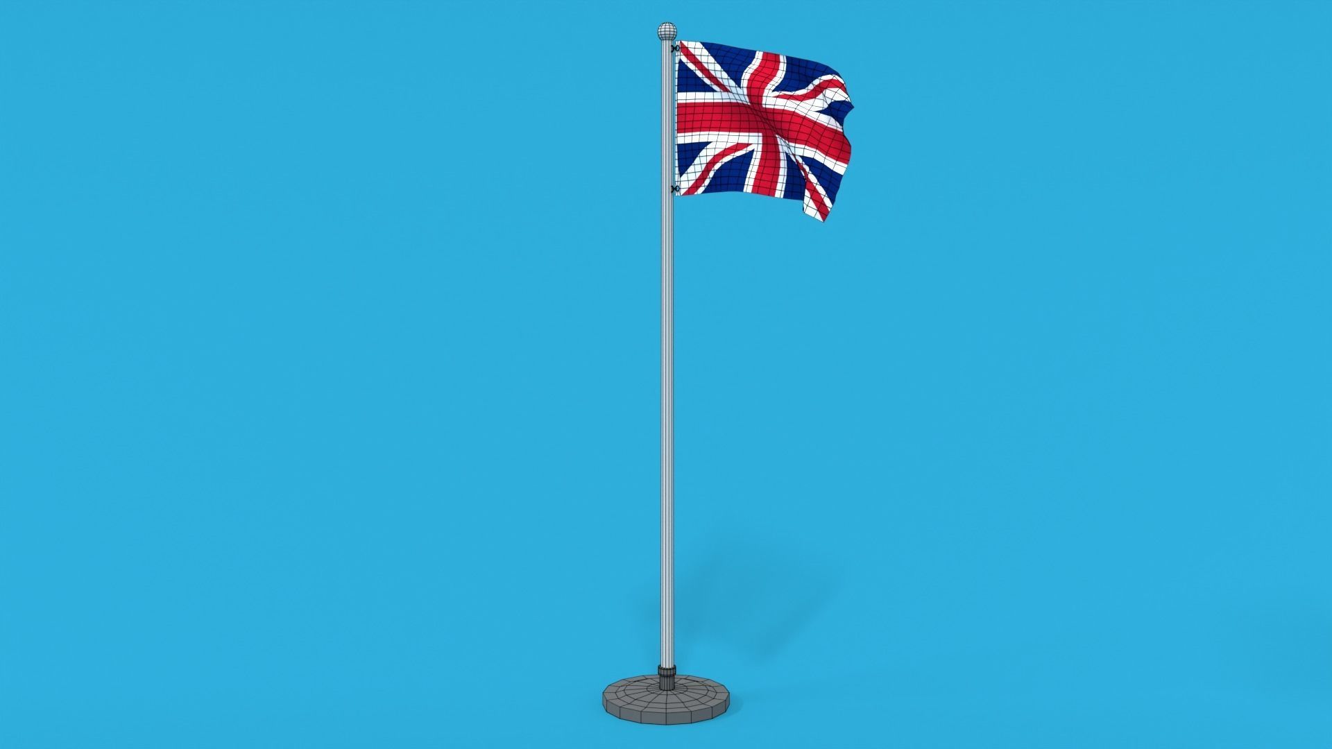 Low Poly Seamless Animated United Kingdom Flag Low-poly 3D model_11