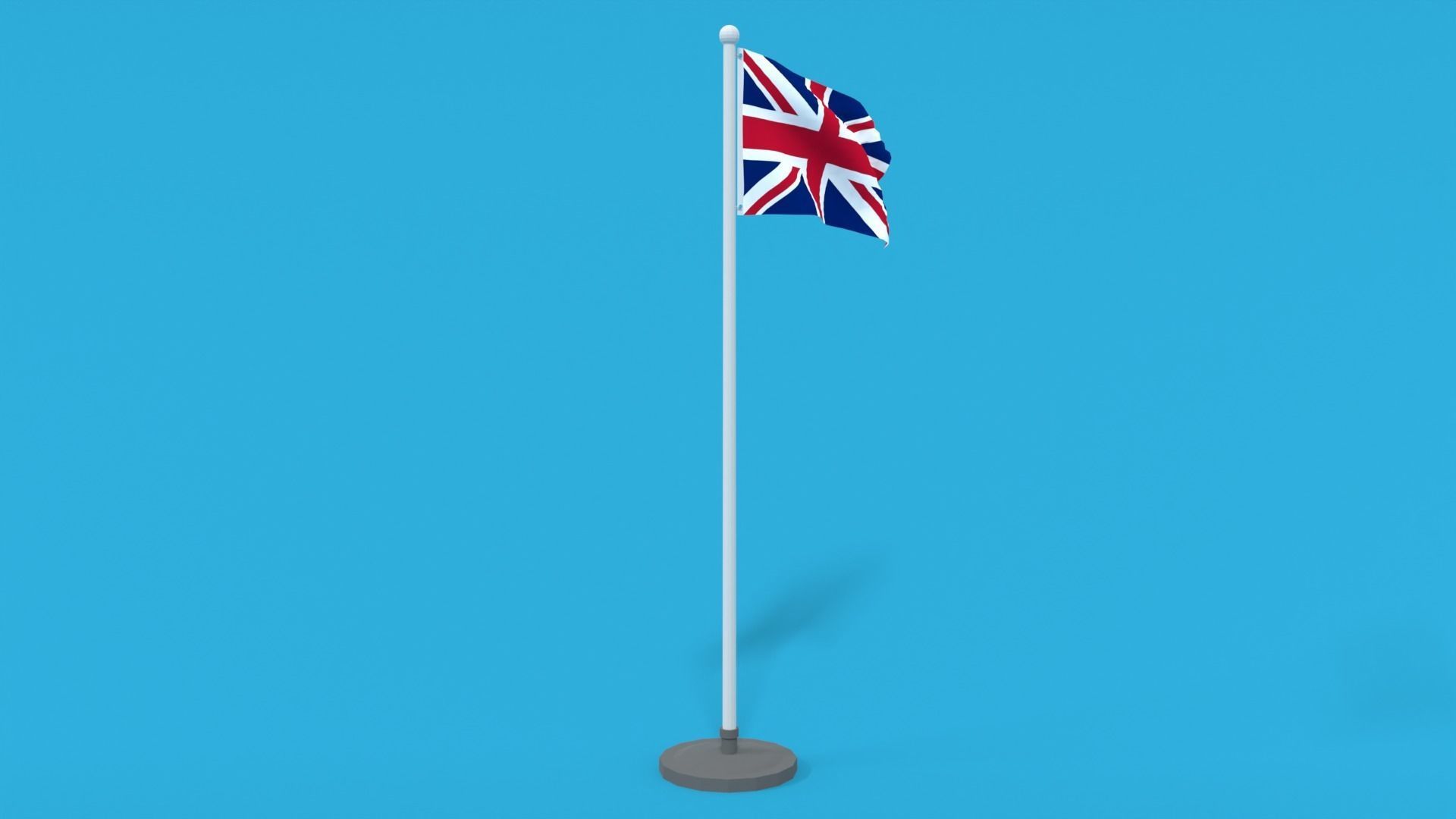 Low Poly Seamless Animated United Kingdom Flag Low-poly 3D model_7