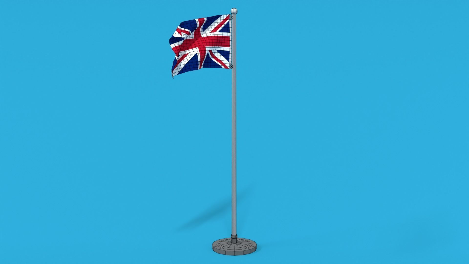 Low Poly Seamless Animated United Kingdom Flag Low-poly 3D model_13