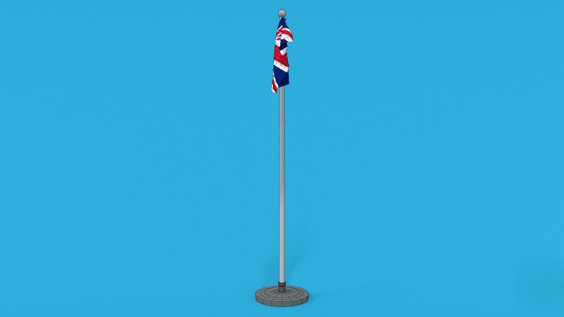 Low Poly Seamless Animated United Kingdom Flag Low-poly 3D model_12