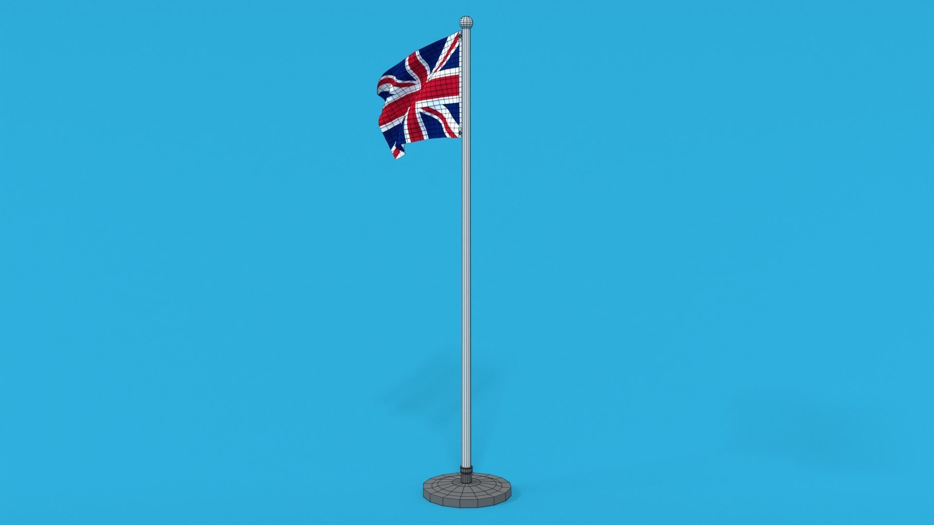 Low Poly Seamless Animated United Kingdom Flag Low-poly 3D model_15