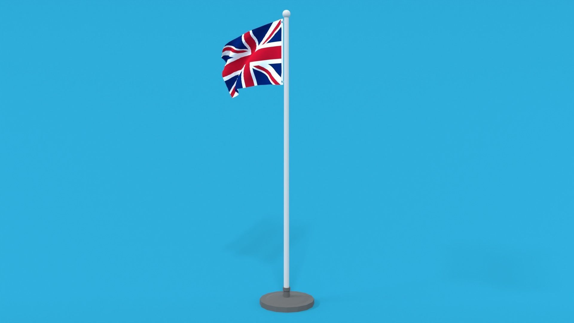Low Poly Seamless Animated United Kingdom Flag Low-poly 3D model_5