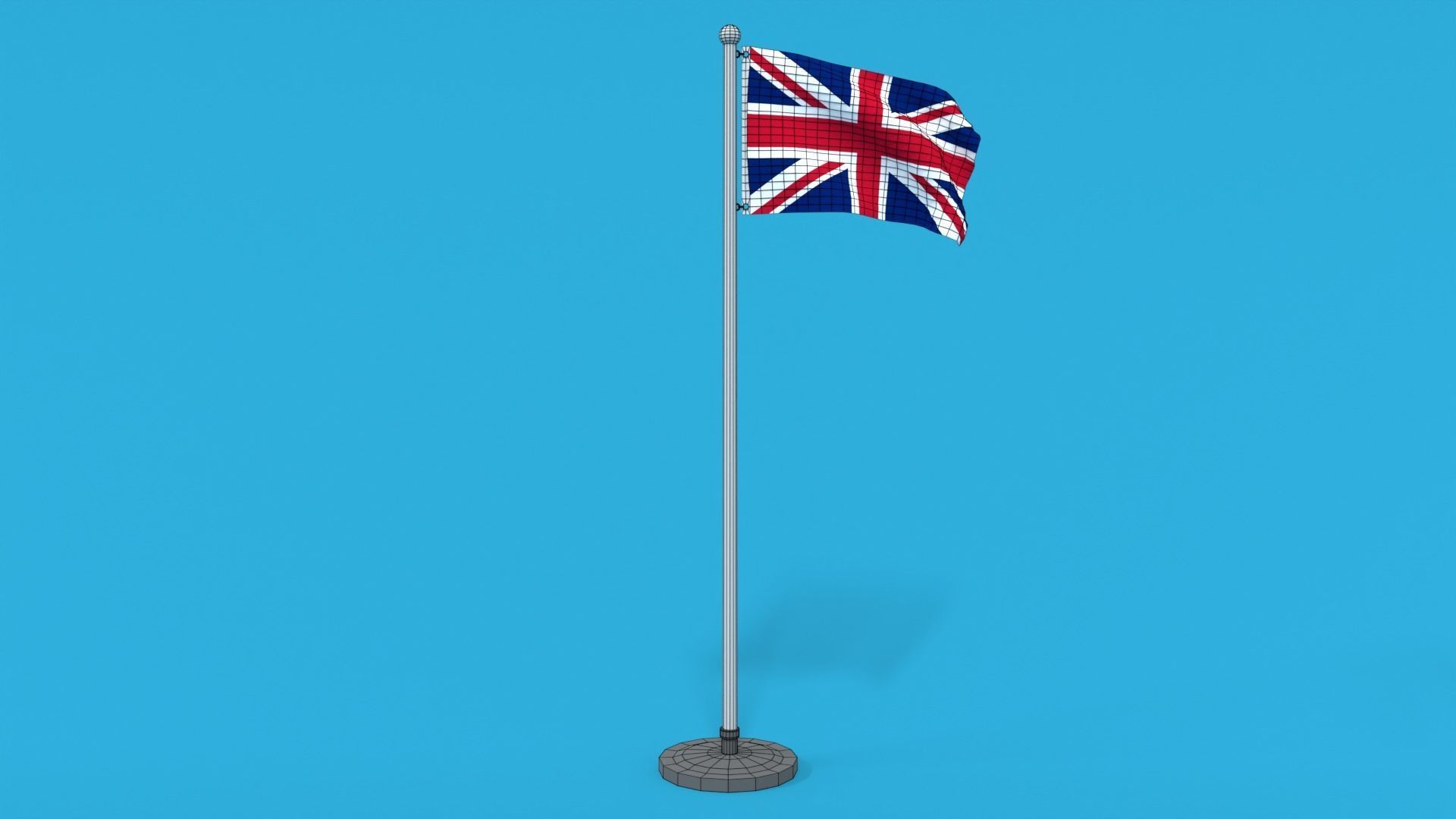 Low Poly Seamless Animated United Kingdom Flag Low-poly 3D model_10
