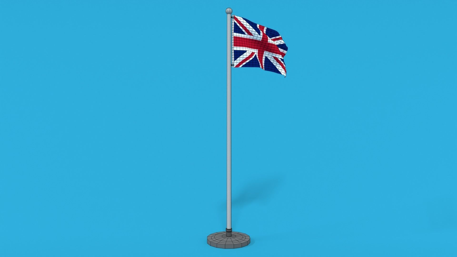 Low Poly Seamless Animated United Kingdom Flag Low-poly 3D model_17