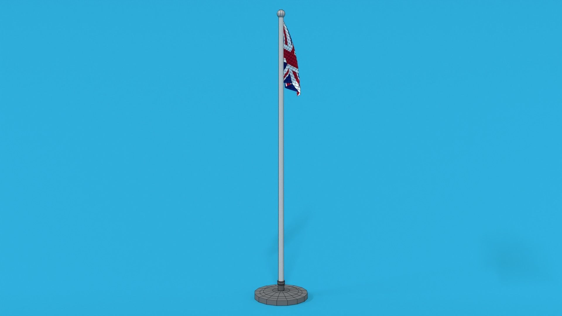 Low Poly Seamless Animated United Kingdom Flag Low-poly 3D model_16