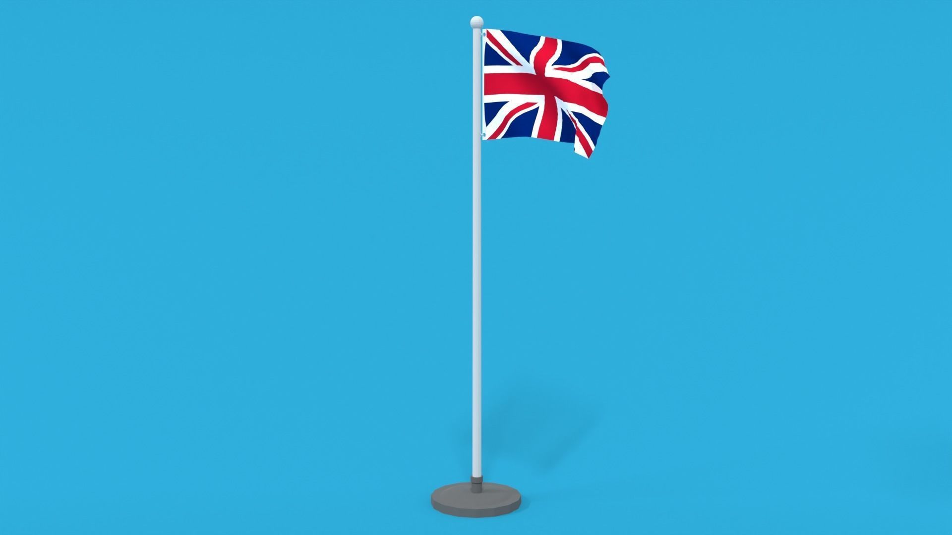 Low Poly Seamless Animated United Kingdom Flag Low-poly 3D model_1