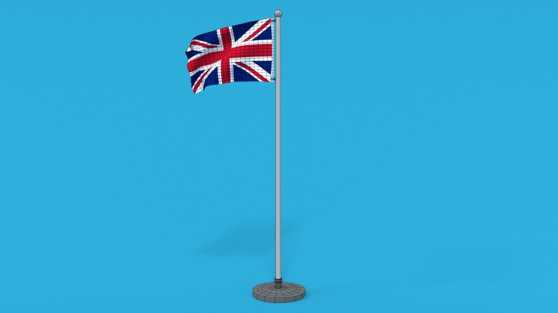 Low Poly Seamless Animated United Kingdom Flag Low-poly 3D model_14