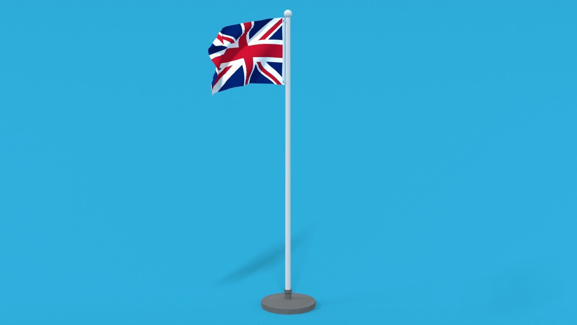Low Poly Seamless Animated United Kingdom Flag Low-poly 3D model_3