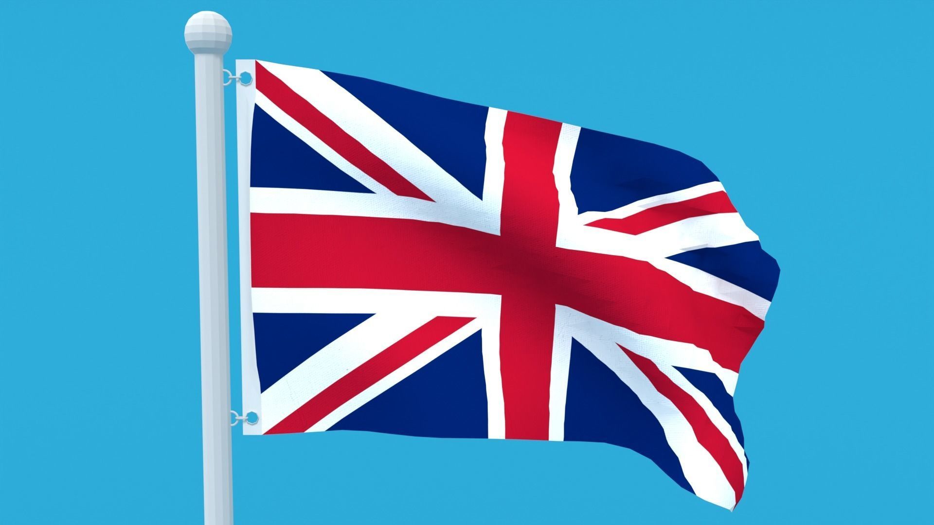 Low Poly Seamless Animated United Kingdom Flag Low-poly 3D model_8