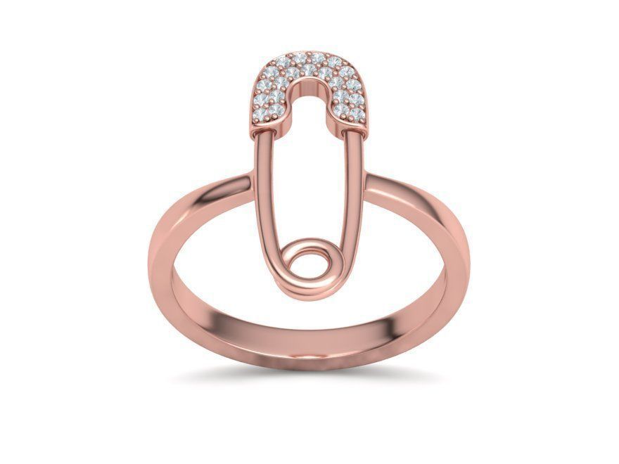 Diamond Safety Pin fashion ring 3dmodel v2 3D print model_35