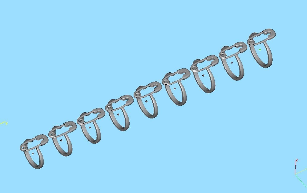 Diamond Safety Pin fashion ring 3dmodel v2 3D print model_18