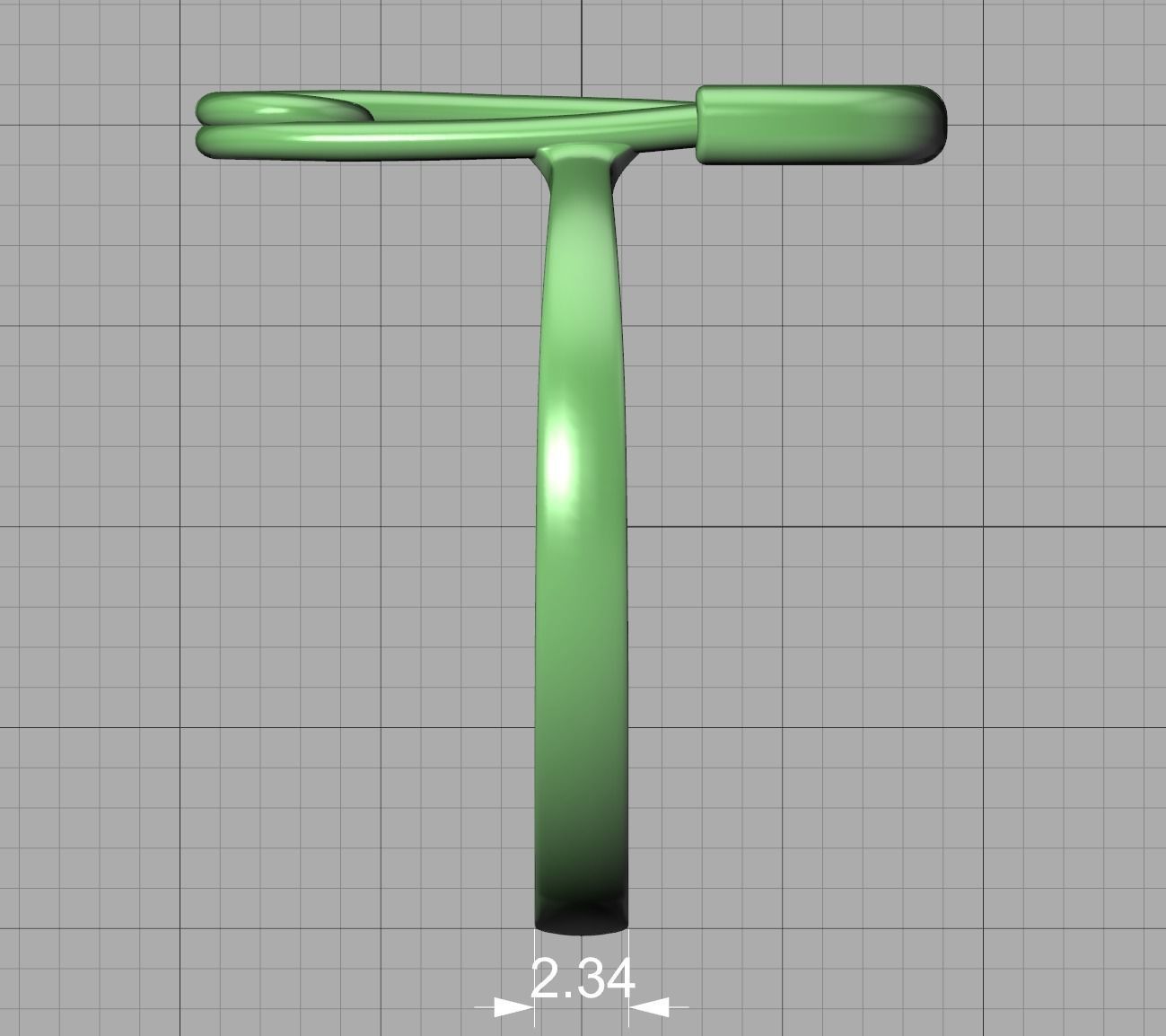 Diamond Safety Pin fashion ring 3dmodel v2 3D print model_13