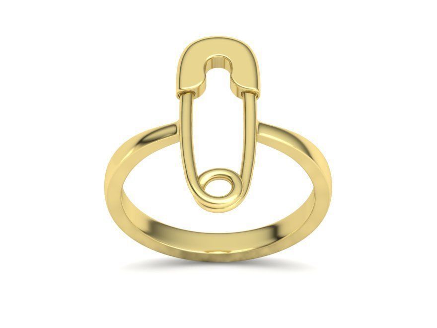 Diamond Safety Pin fashion ring 3dmodel v2 3D print model_34