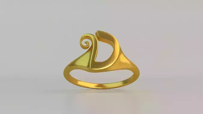 Ring D gold with spiral design