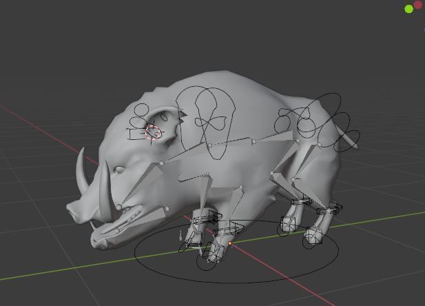 Stylized Boar Low-poly 3D model_1