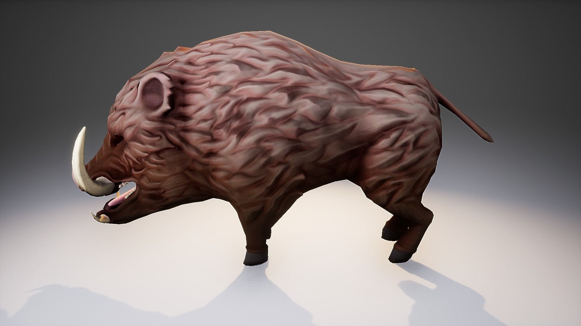 Stylized Boar Low-poly 3D model_8
