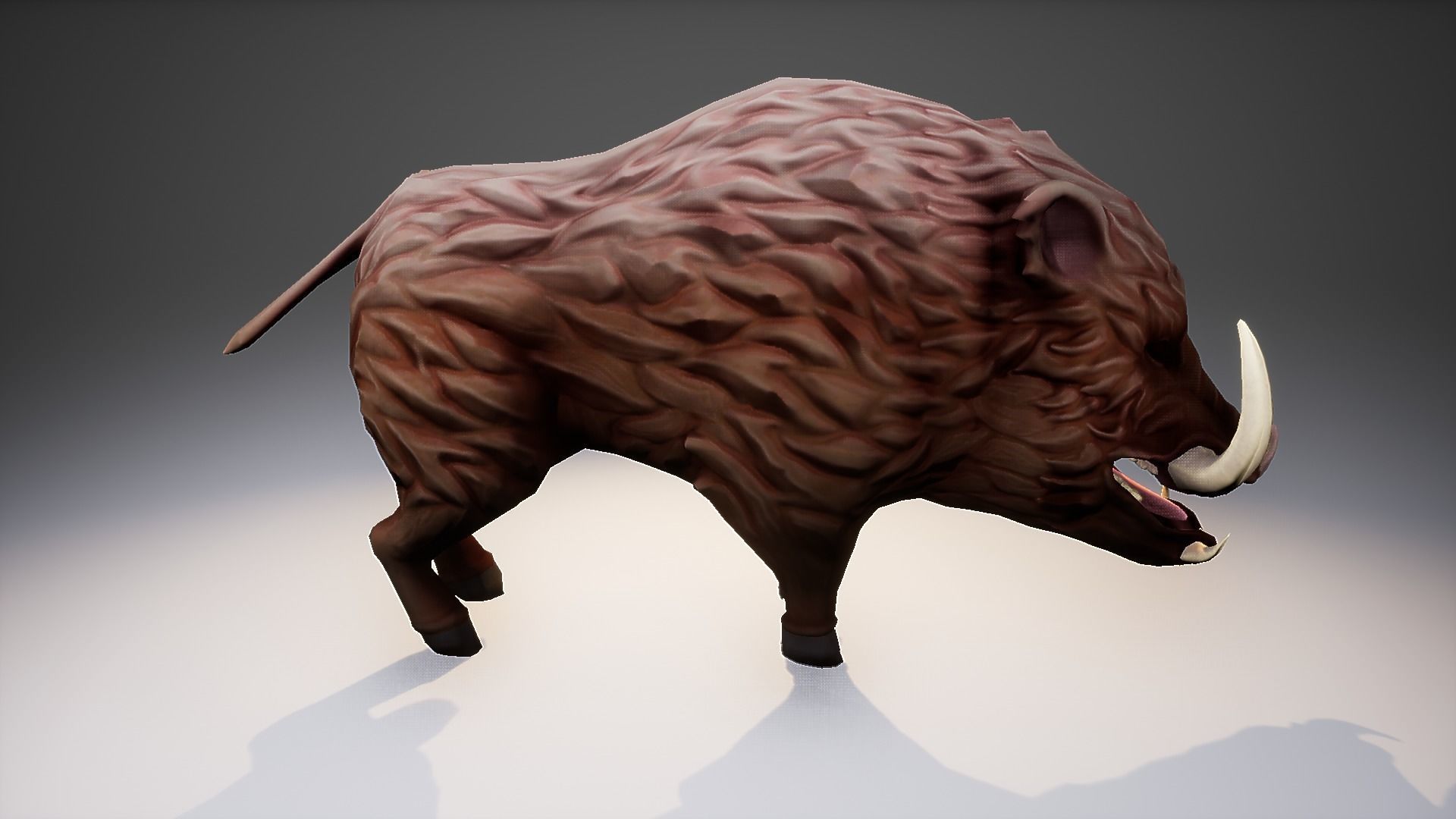 Stylized Boar Low-poly 3D model_4