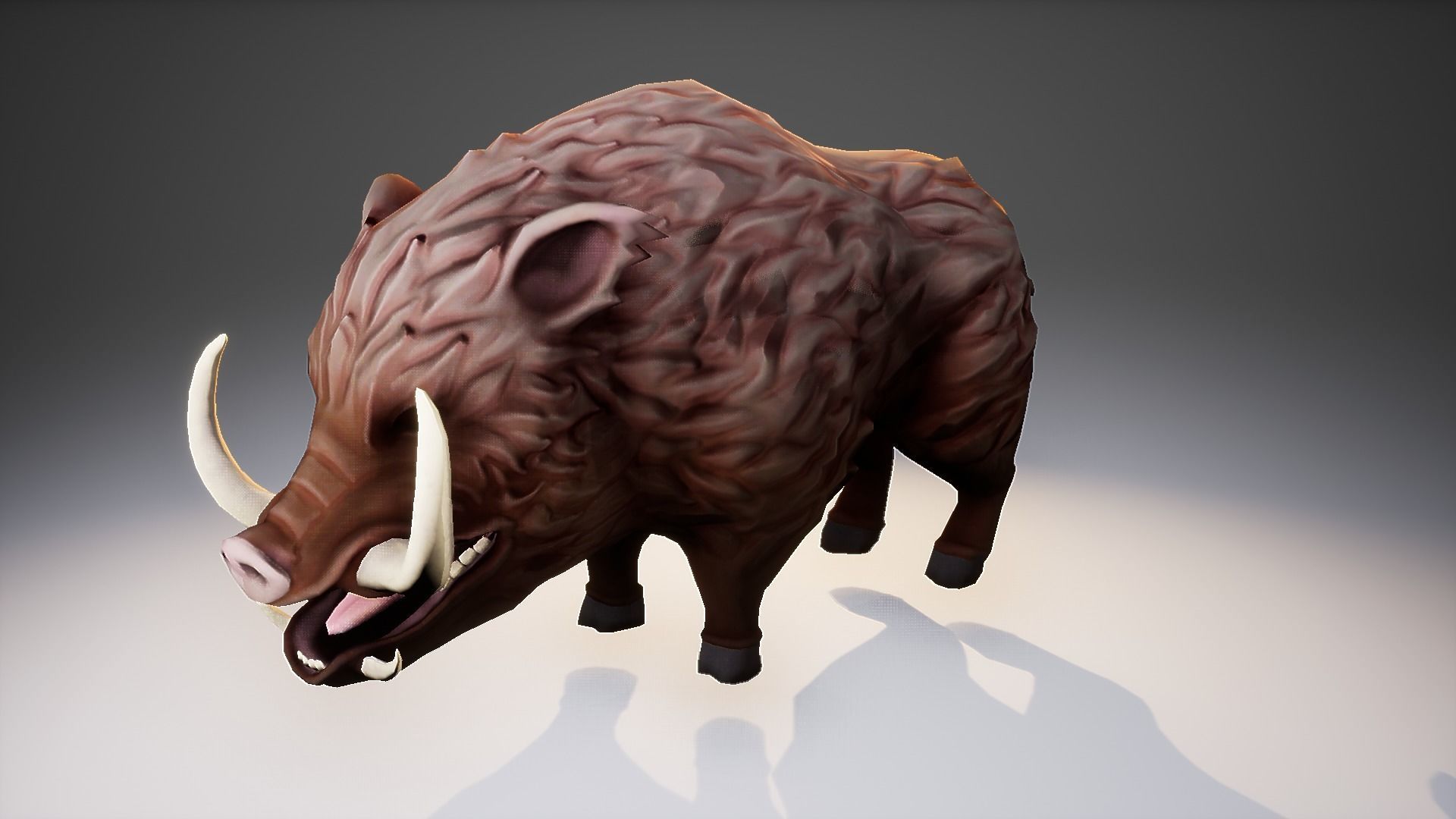 Stylized Boar Low-poly 3D model_2