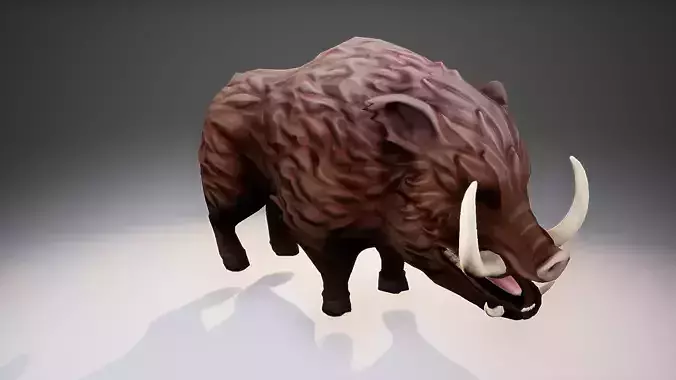 Stylized Boar Low-poly 3D model