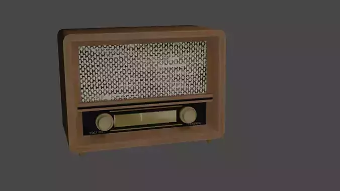 Old Wood Radio low-poly