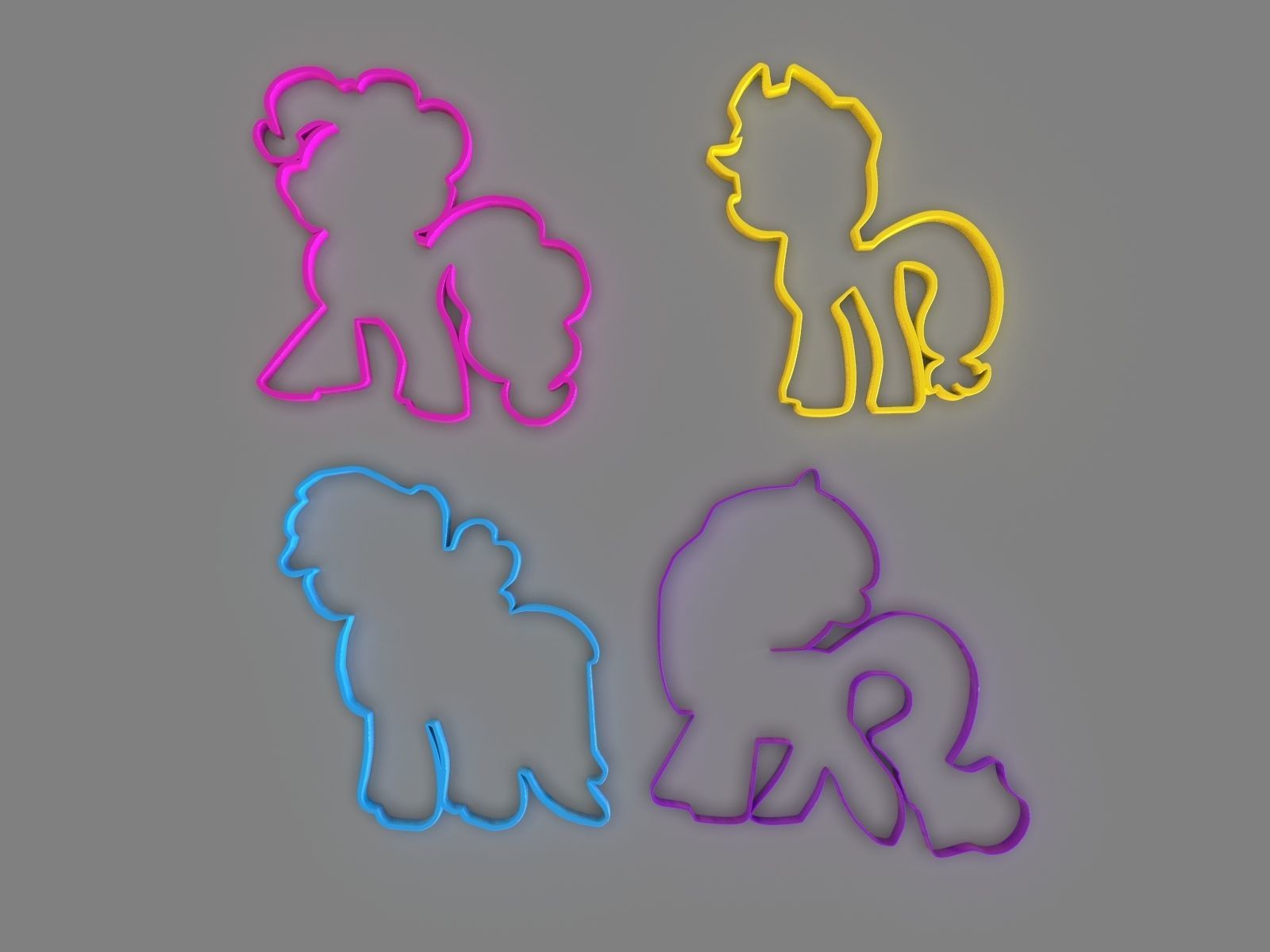 My Little Pony Cookie Cutter Pack 3D print model_1
