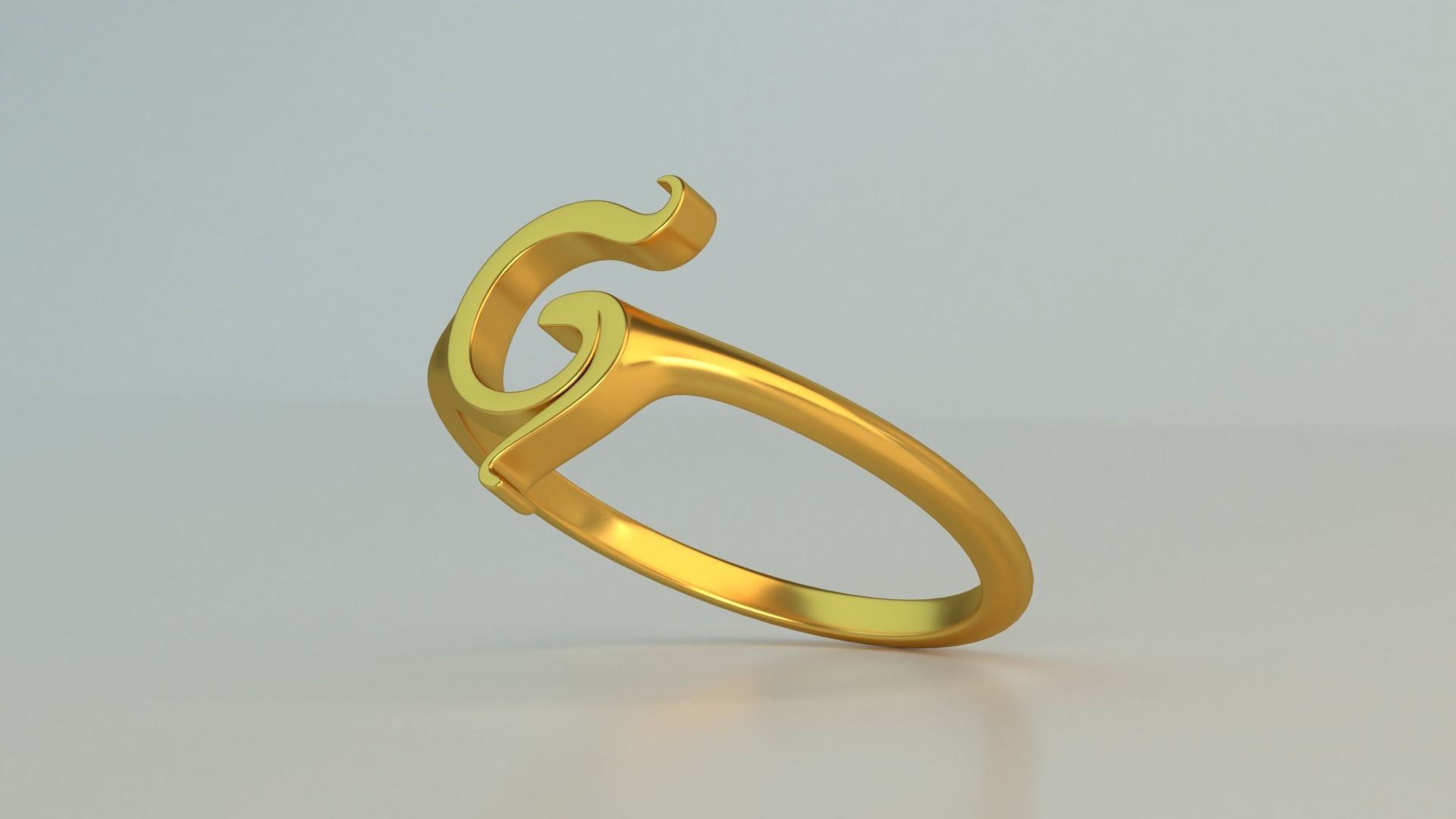 Ring G gold with snake 3D model_1