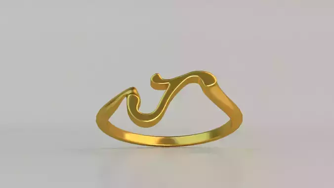 Ring J gold with om symbol