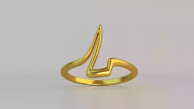Ring L gold with letter