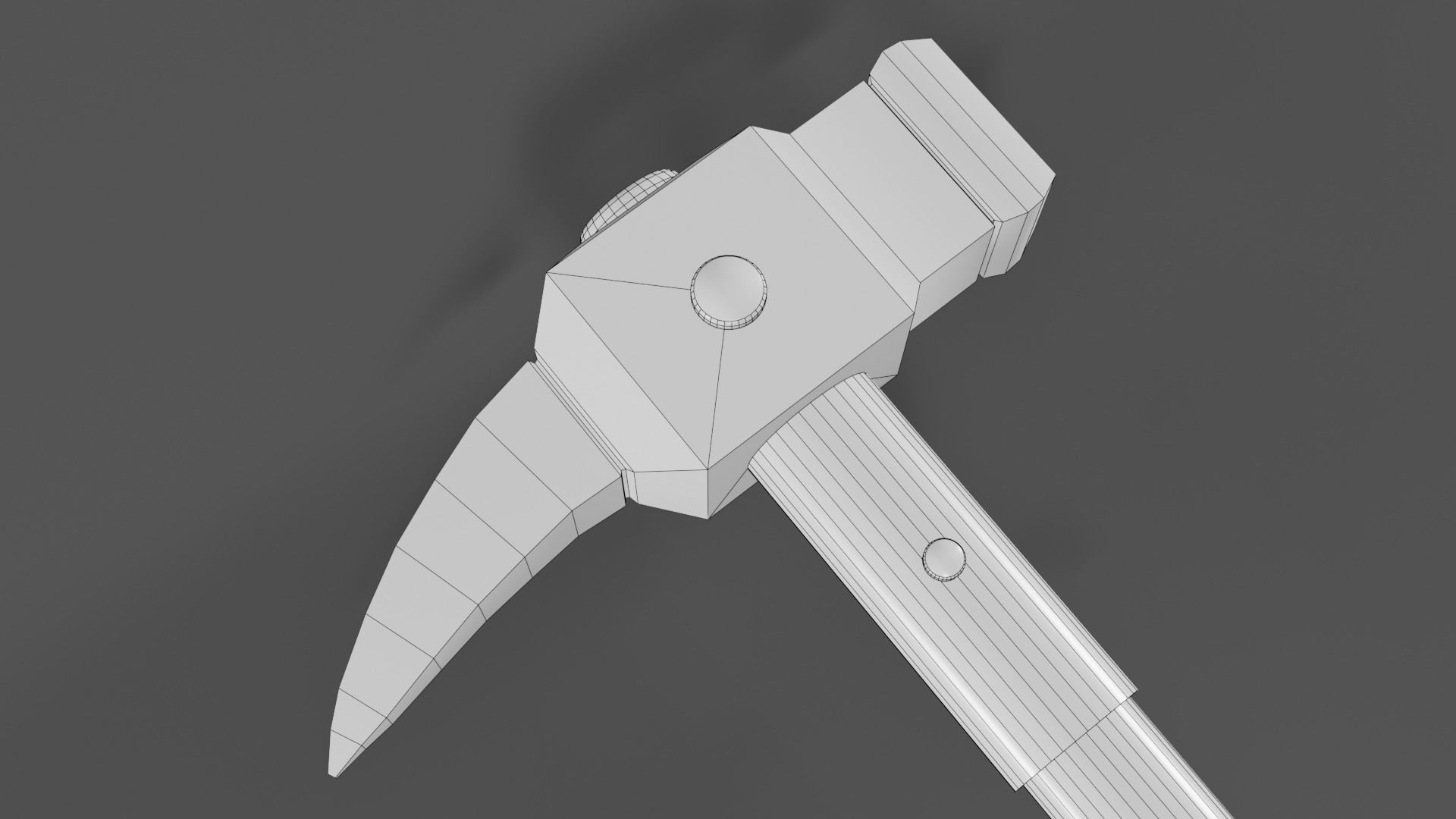 Medieval battle hammer 1 Low-poly 3D model_10