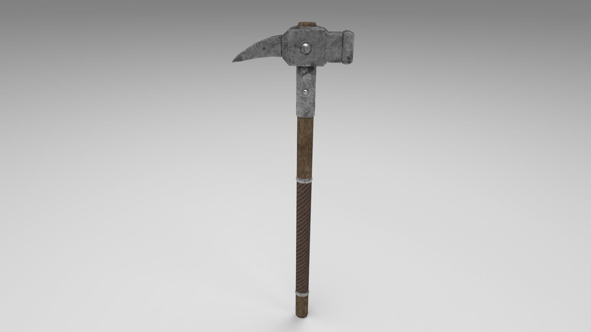 Medieval battle hammer 1 Low-poly 3D model_6
