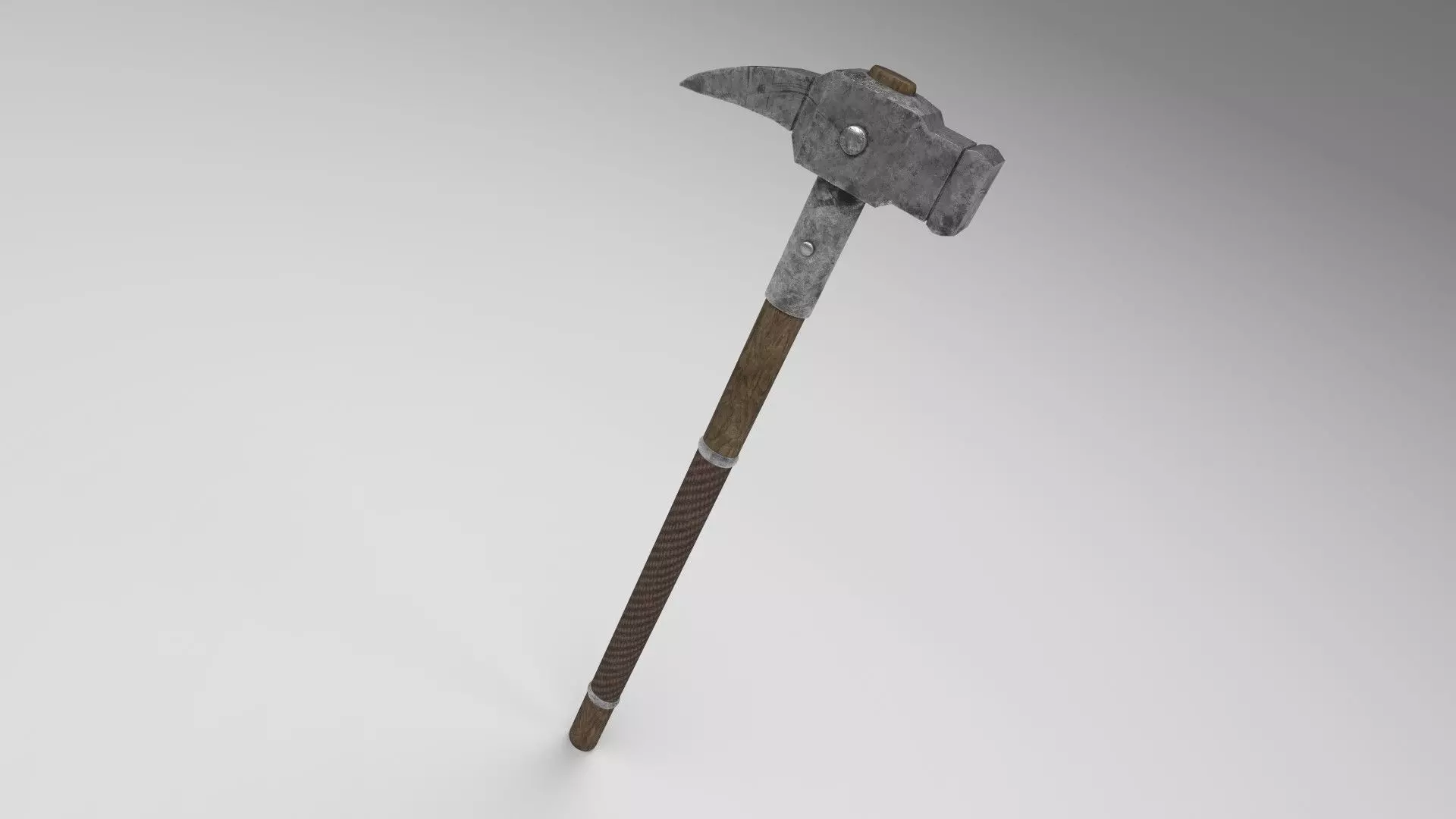 Medieval battle hammer 1 Low-poly 3D model_0