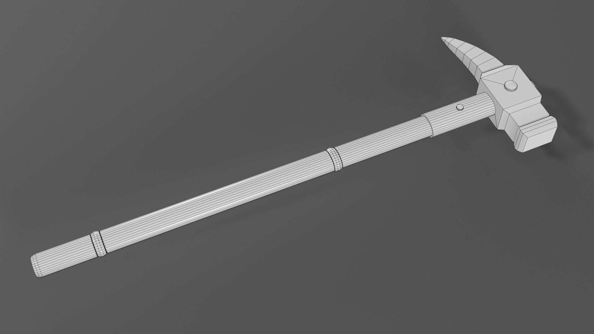 Medieval battle hammer 1 Low-poly 3D model_9