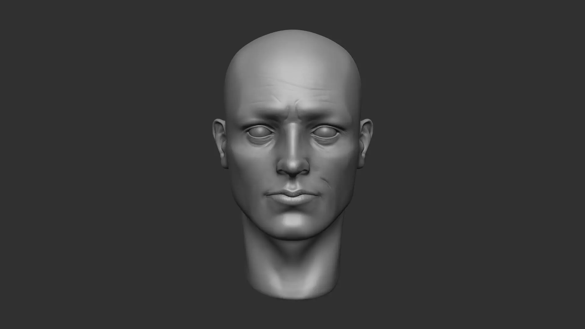 the head of a typical male Free low-poly 3D model
