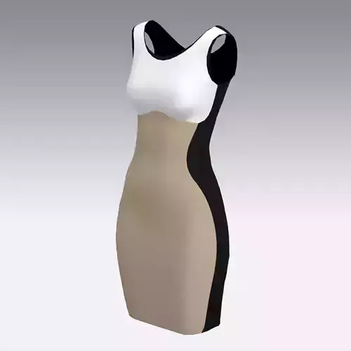 DRESS HOURGLASS BLACK WHITE SMALL DRESS