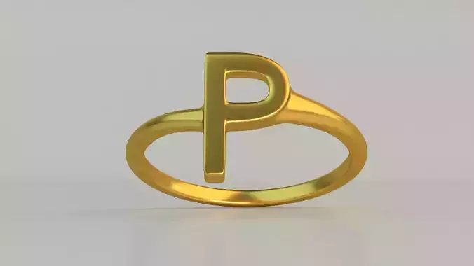Ring P gold with letter