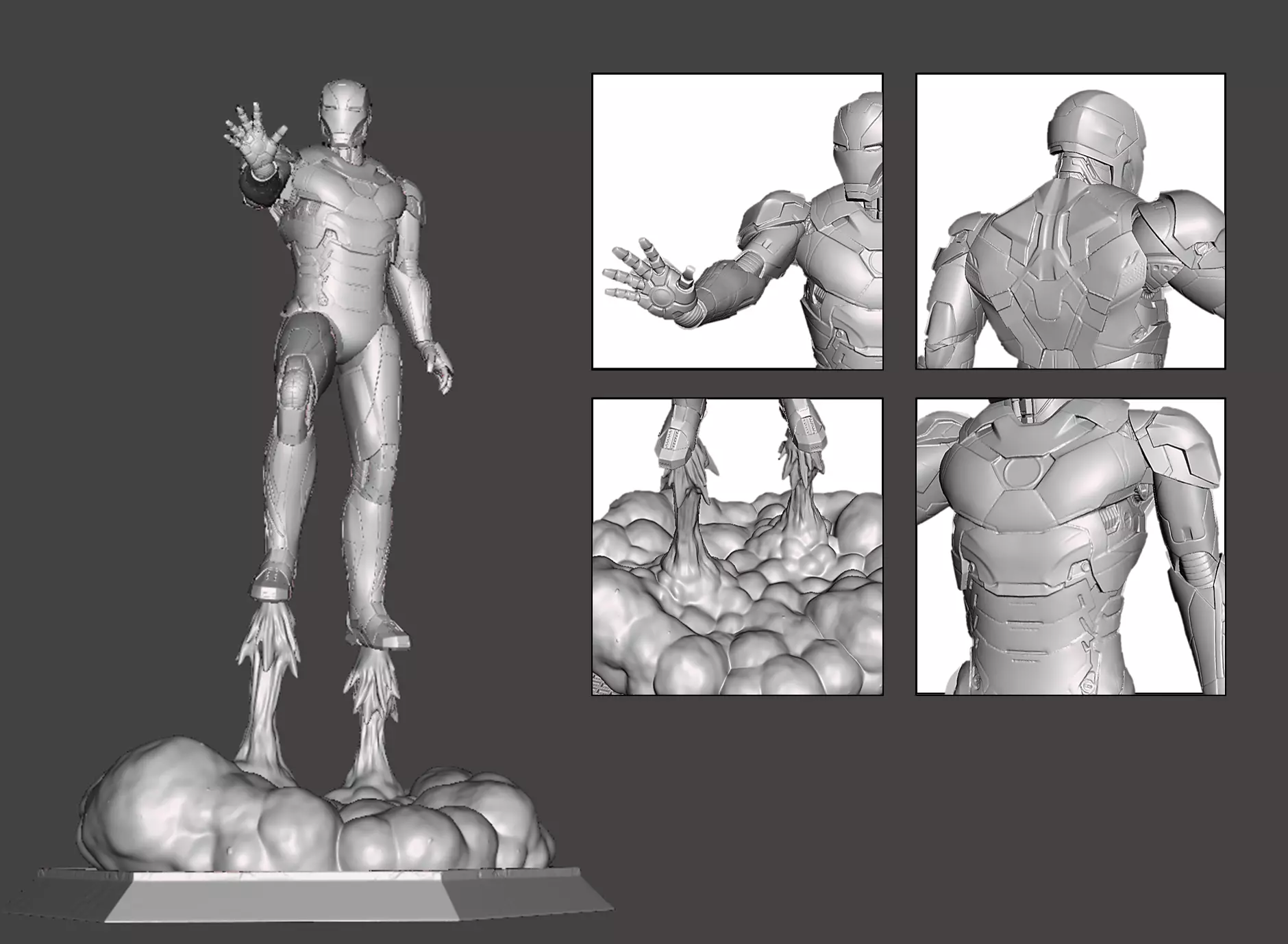 Ironman Model iron man on platform 3D print model_0
