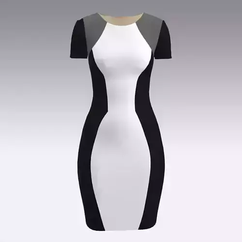 DRESS DRESS RAGLAN SLEEVEE BLACK WHITE HOURGLASS DRESS