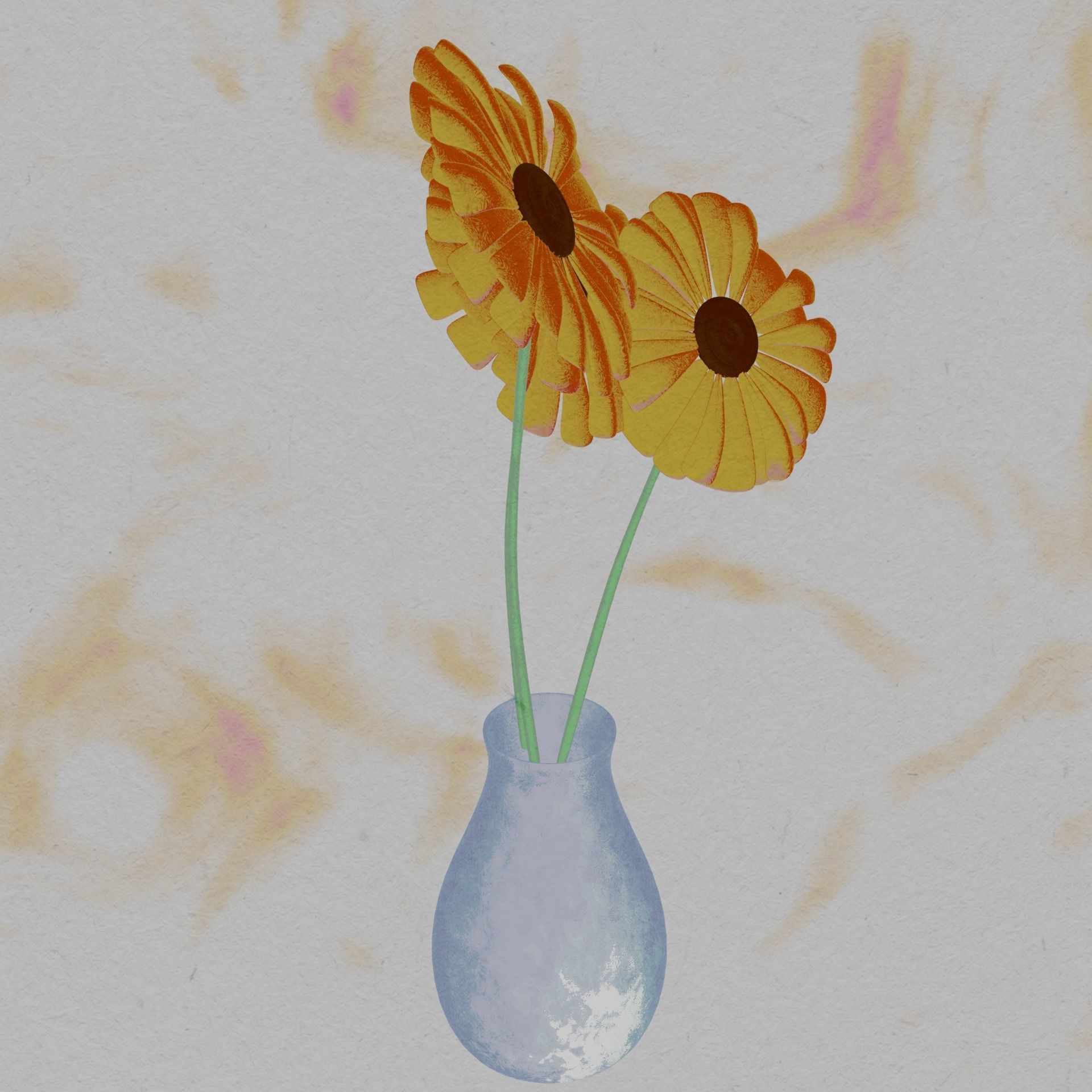 3D painting shader Low-poly 3D model_1