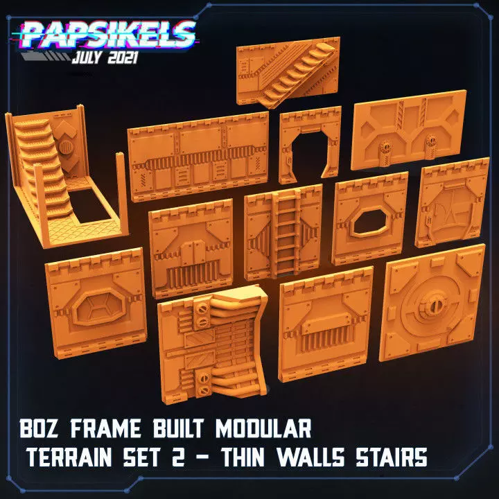 BOZ FRAME BUILT MODULAR TERRAIN SET 2 3D print model_0