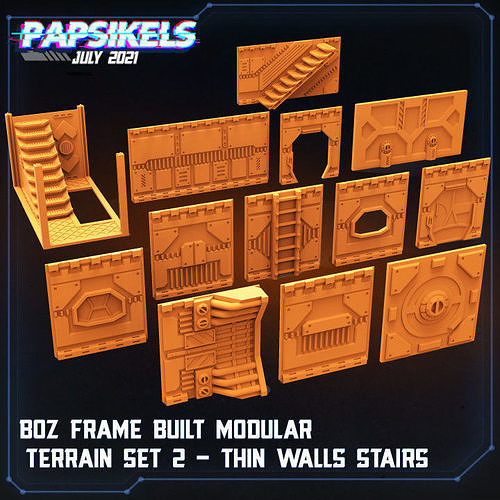 BOZ FRAME BUILT MODULAR TERRAIN SET 2 3D print model