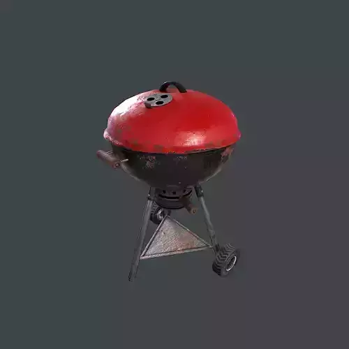Old Barbecue Low-poly 3D model