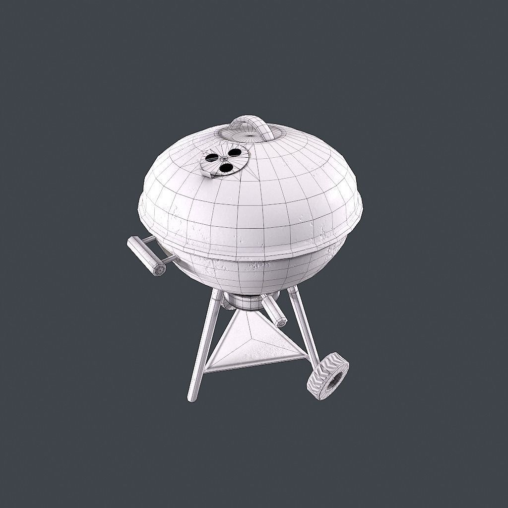Old Barbecue Low-poly 3D model_23